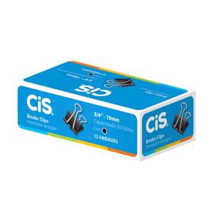 PRENDEDOR DE PAPEL 19mm C/ 12 Unid. PRETO - CIS SERTIC