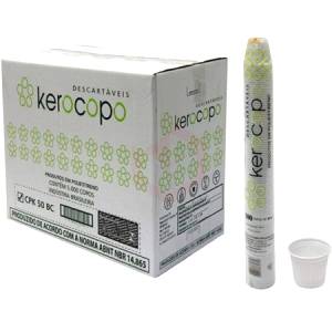 COPO DESCARTÁVEL PLÁSTICO 50ml BRANCO c/ 100unid. kerocoppo 