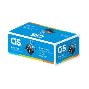 PRENDEDOR DE PAPEL 41mm C/ 12 Unid. PRETO - CIS SERTIC