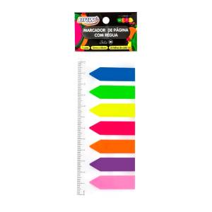 MARCADOR DE PAGINA SETA 12X44mm 7 CORES NEON C/ 175Fls - BRW