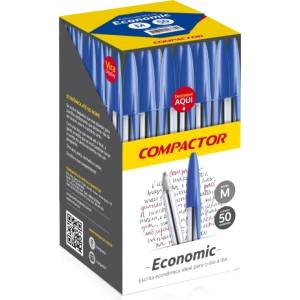 CANETA ESFEROGRÁFICA ECONOMIC 1.0mm AZUL C/ 50 Unid. - COMPACTOR